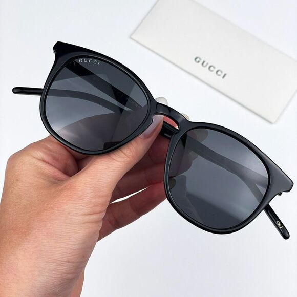 Gucci GG1157S 001 BRAND NEW Sunglasses Black Grey Round Unisex - Picture 2 of 16